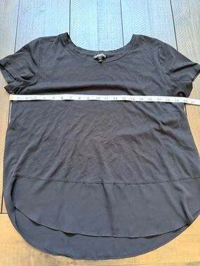 Express Black Rounded Hem Short Sleeve Top